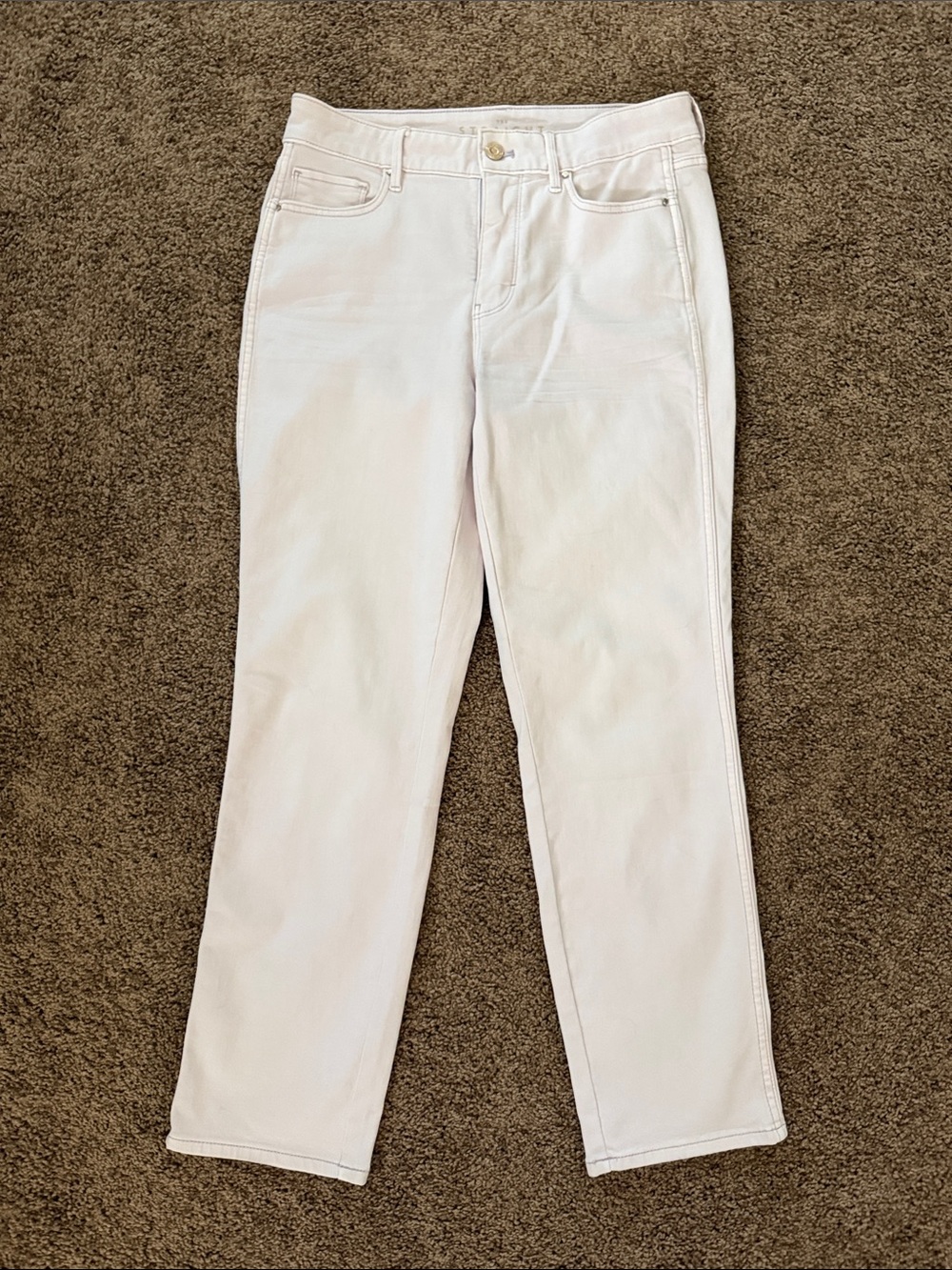 White House Black Market Women's Light Pink Straight Jeans